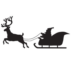 Sleigh silhouette animal sleigh celebration decoration black fly country holiday