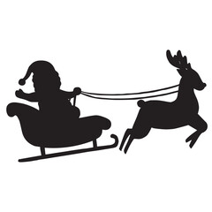 Sleigh silhouette animal sleigh celebration decoration black fly country holiday