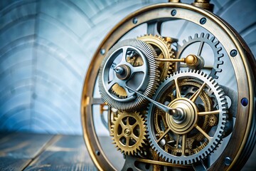 Obraz premium Vintage Clock with Intricate Gears - Capturing the Beauty of Timekeeping Mechanisms for Home Decor