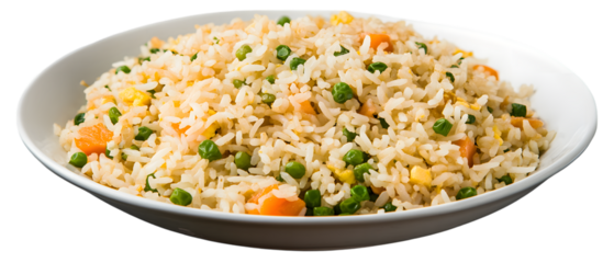Fried rice on transparent png background, generative AI isolated on white background