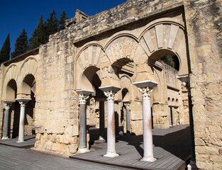 Upper basilica building in the palatine city of Medina Azahara. Cordoba, Andalusia, Spain.