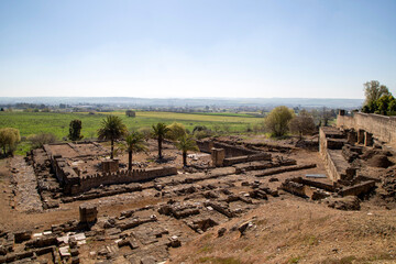 Panoramic view of the Great Mosque of Medina Azahara. Cordoba, Andalusia, Spain.