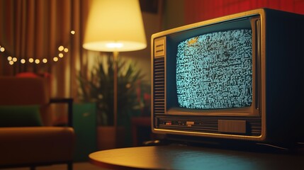 Vintage TV with static effect