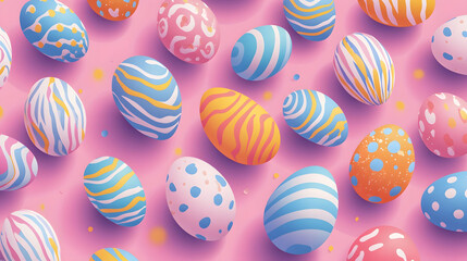 Obraz premium Colorful Easter eggs pattern, a festive symbol of spring and holiday cheer