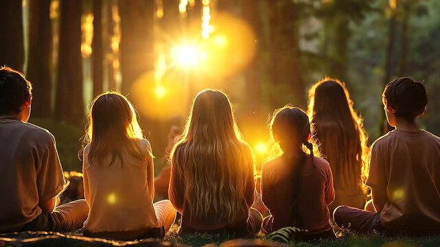 A group of people uses magic to restore a forgotten ancient forest, with animals returning and trees coming back to life &ndash; A profound moment of responsibility