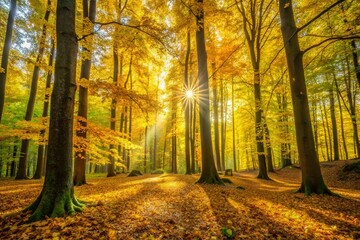 Yellow Leaves in the Woods - Autumn Forest Floor Photography for Nature Lovers