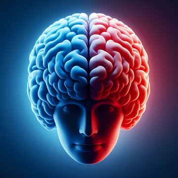 Brain Hemisphere Visualization with Gradient Colors

