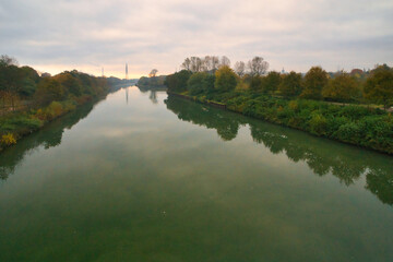reflection of trees in the river
