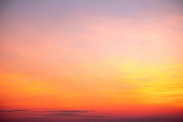 Beautiful , luxury soft gradient orange gold clouds and sunlight on the blue sky perfect for the background, take in everning,Twilight, Large size, high definition landscape photo