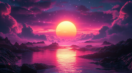Sunrise Over Mountains with Vibrant Colors and Serene Landscape