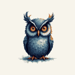Tech Owl mascot logo. Abstract owl with technology and modern concept, white background