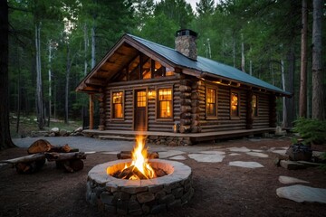 A old rustic cabin in the middle of the forest