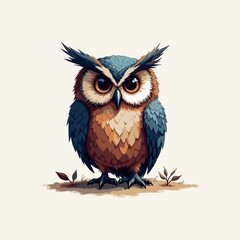 Tech Owl mascot logo. Abstract owl with technology and modern concept, white background