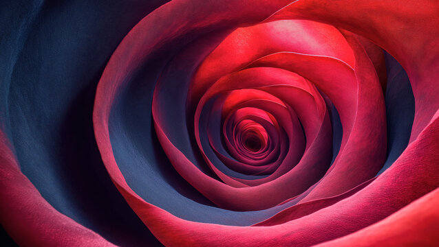 Textille red and blue spiral.