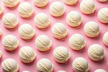 Obraz premium Soft Ice Cream Scoops on Pink Background