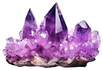 Fototapeta premium PNG Amethyst crystal gemstone mineral jewelry.