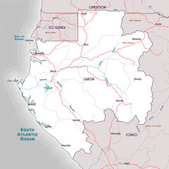Obraz premium Simple outline map of Gabon coloring page