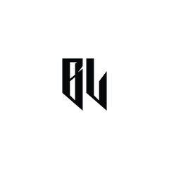 Obraz premium BL monogram logo design letter text name symbol monochrome logotype alphabet character simple logo