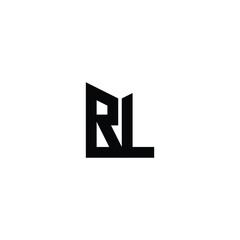 Obraz premium BL monogram logo design letter text name symbol monochrome logotype alphabet character simple logo