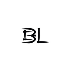 BL monogram logo design letter text name symbol monochrome logotype alphabet character simple logo