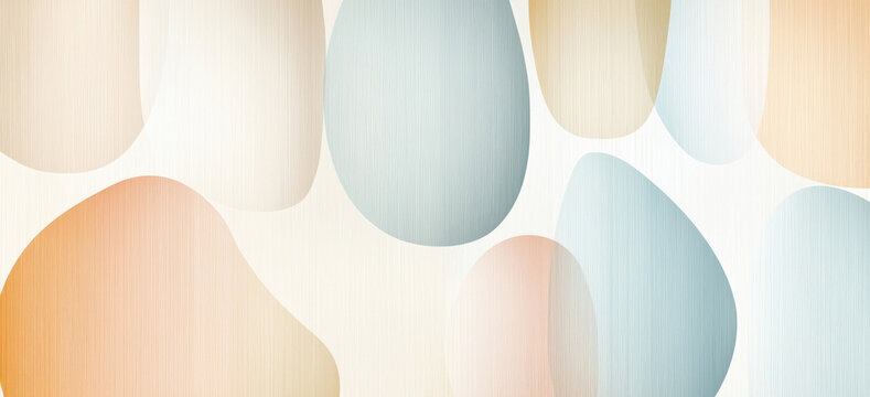 Pastell blaue, rosa und oliv Retro-Formen auf Beige-Farbverlauf mit Struktur