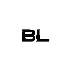 Obraz premium BL monogram logo design letter text name symbol monochrome logotype alphabet character simple logo