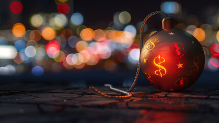 Ticking time bomb with dollar signs, symbolizing the urgency and financial stakes in critical decision-making scenarios.