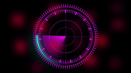 The radar icon features concentric circles with a triangular pointer, symbolizing signal detection and monitoring, often used to represent navigation, tracking, or scanning capabilities.