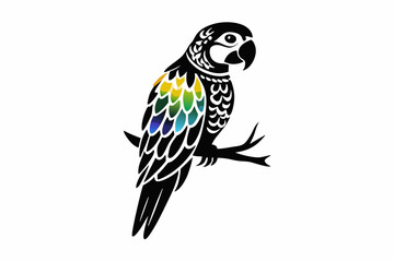 Vibrant Parrot Silhouette Design