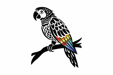 Vibrant Parrot Silhouette Design