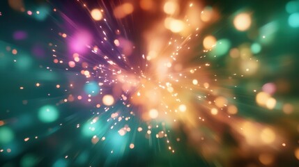 Fototapeta premium Vibrant abstract background with colorful bokeh lights