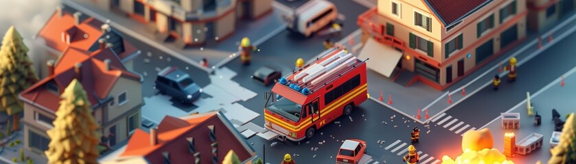 Naklejka premium Craft dynamic 3D illustrations of emergency communication systems, including sirens and warning signs