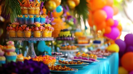 Naklejka premium A themed party, creatively designed around a particular theme, with matching costumes, decorations, and activities.