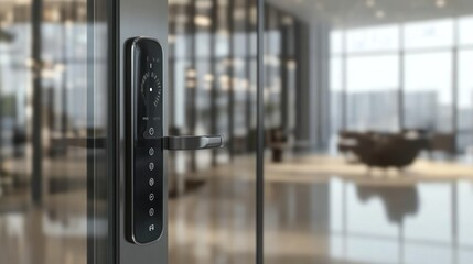 Biometric touchpad door lock with a seamless design, ensuring quick and secure entry for any door.