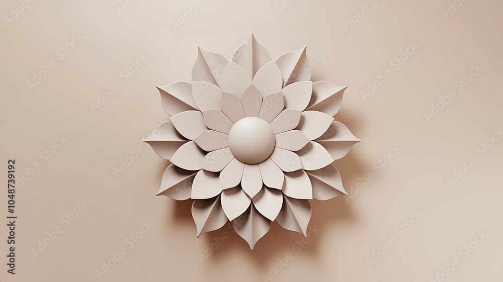 Poster elegant neutral mandala pattern design a harmonious combination of natural elements and modern aesth