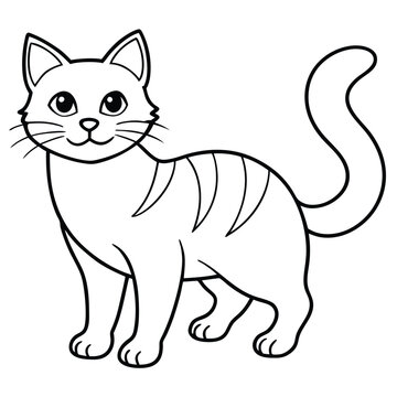 recommend clip art: Bella cat hand-drawn vector illustration Isolated white background.