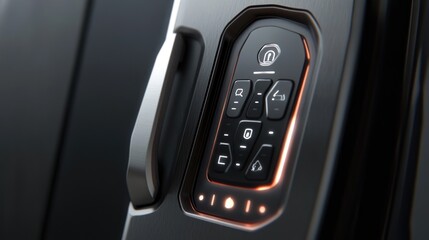 Digital biometric lock with an interactive 3D touch keypad, providing a stylish and user-friendly access solution.