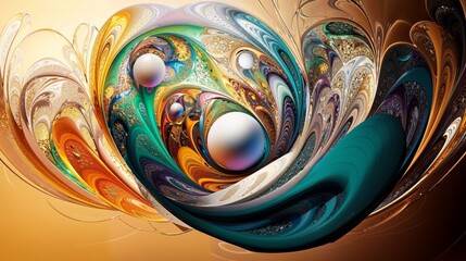 Cosmic Egg in a Swirling Galaxy of Color