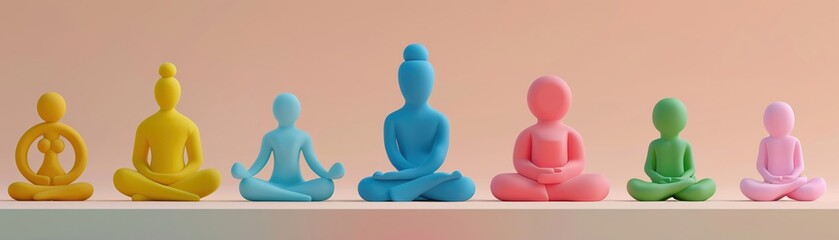 Create a series of 3D clay icons that represent various social media platforms and communication tools