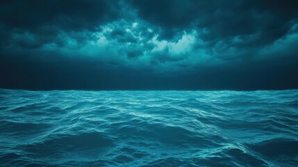 Fototapeta premium Dramatic stormy ocean waves under a dark cloudy sky