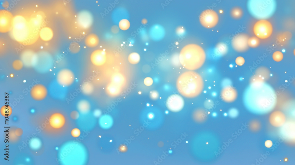 Wall mural png blue lights with a bokeh effect background abstract pattern.