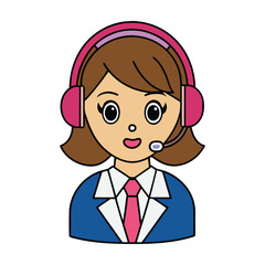 Business Woman in Headset for Customer Service