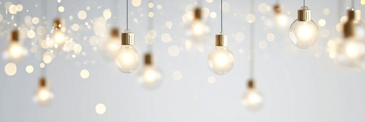 Obraz premium vector art of Christmas light bulbs, white background