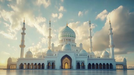 Obraz premium Majestic Islamic Mosque at Sunrise