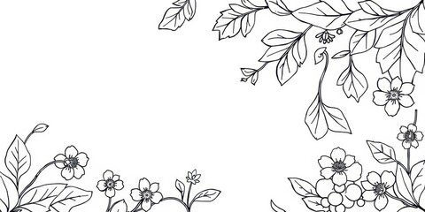 Floral art coloring book page online, intricate designs, flowers, leaves, background, white, intricate, online, leaves