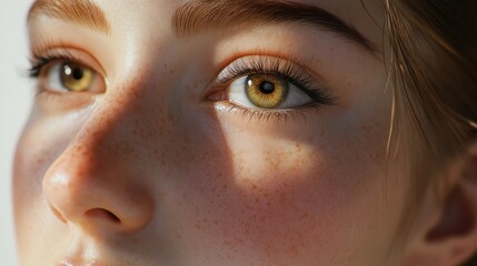 Fototapeta premium Young woman with beautiful eyebrows, closeup