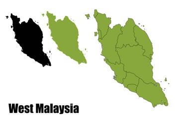Detailed map of West Malaysia with three model options