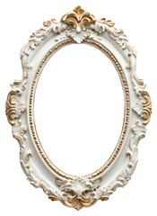 PNG Oval white and gold oval vintage photo.