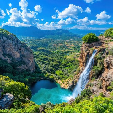 Cascading Beauty of Chantara Waterfalls in Trodos Mountains, Cyprus