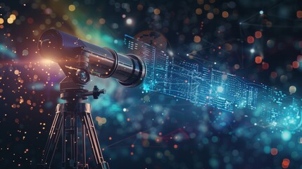 Telescope Projects Digital Graphs in Sky for Business Vision and Strategy Design